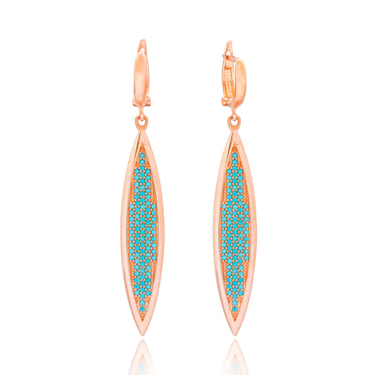 Turquoise Marquise Long Earrings