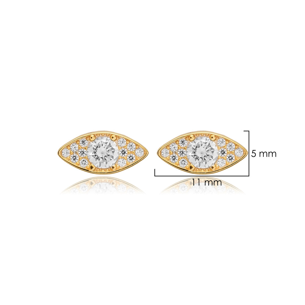 Evil Eye Zircon Stud Earrings