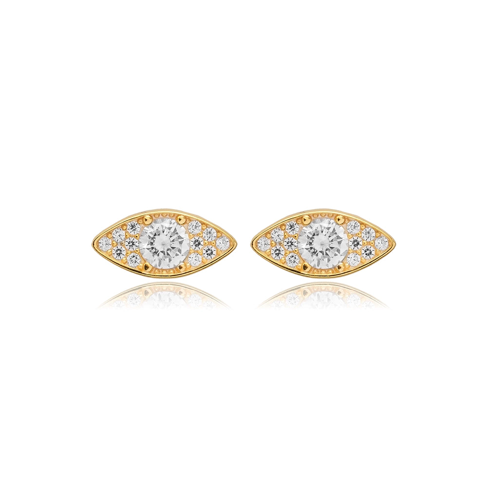 Evil Eye Zircon Stud Earrings