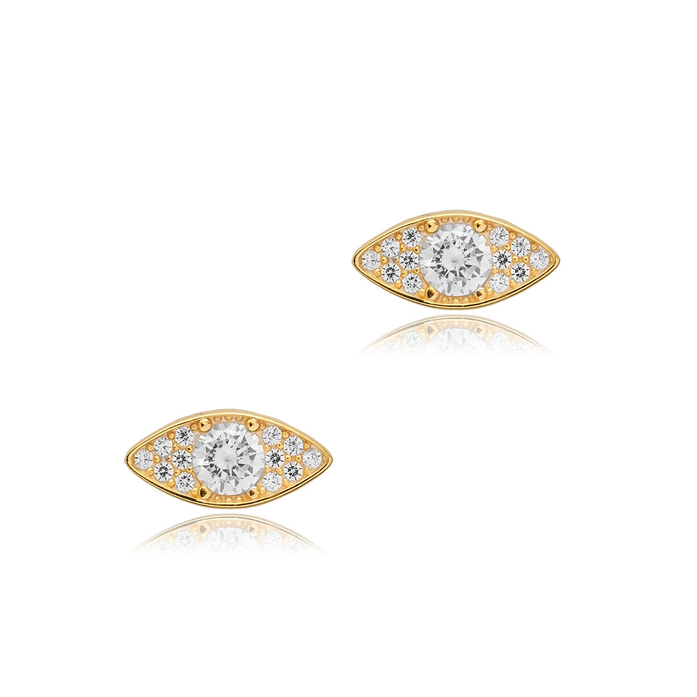 Evil Eye Zircon Stud Earrings
