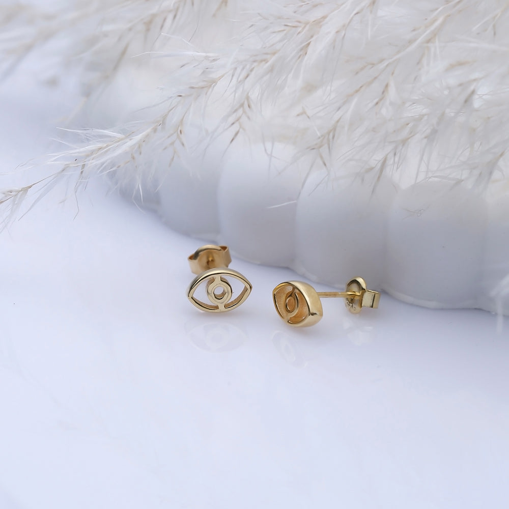 Minimalist Evil Eye Earrings