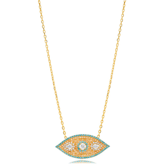Evil Eye Silver Charm Necklace