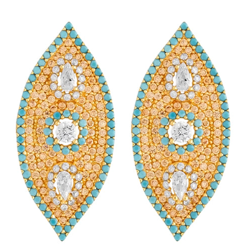 Evil Eye Silver Stud Earrings