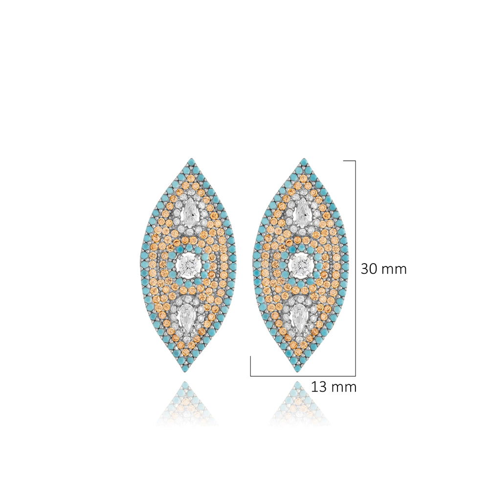 Evil Eye Silver Stud Earrings