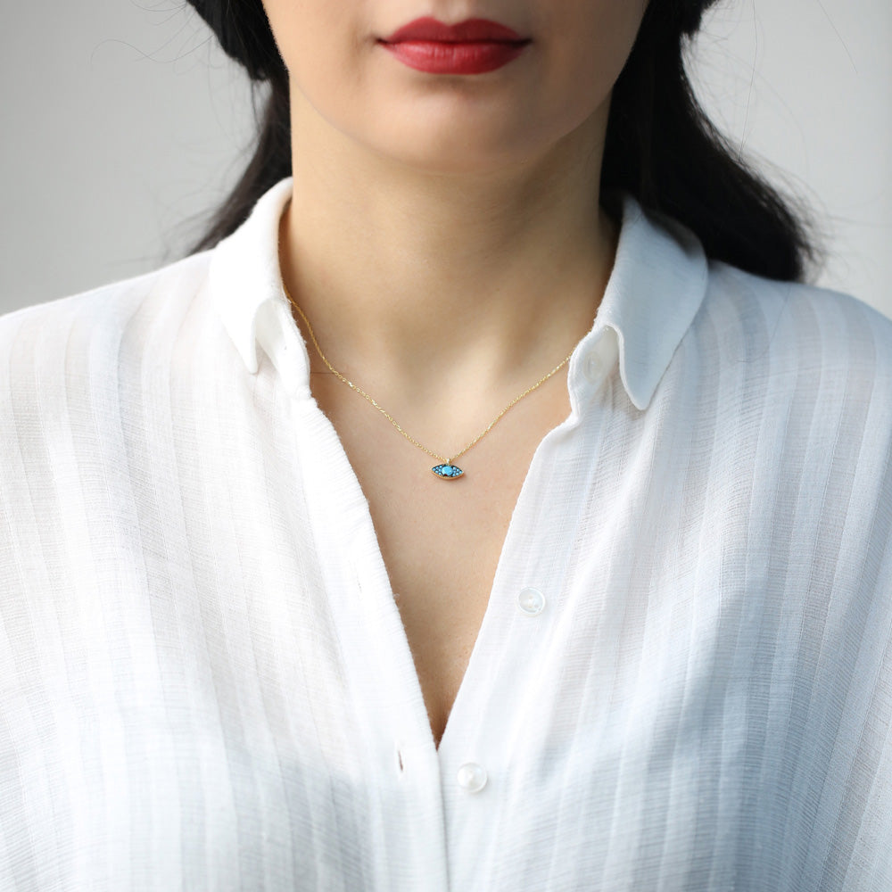 Nano Turquoise Evil Eye Necklace