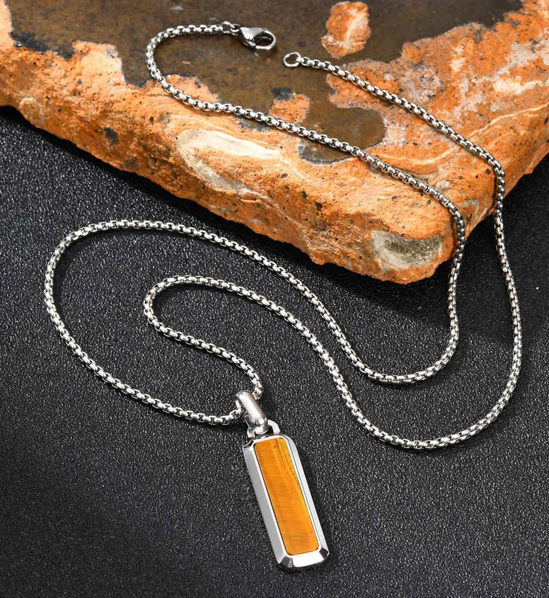 Tiger's Eye Dog Tag