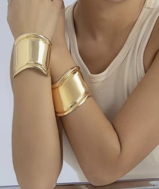 Gold Plated Wave Cuff