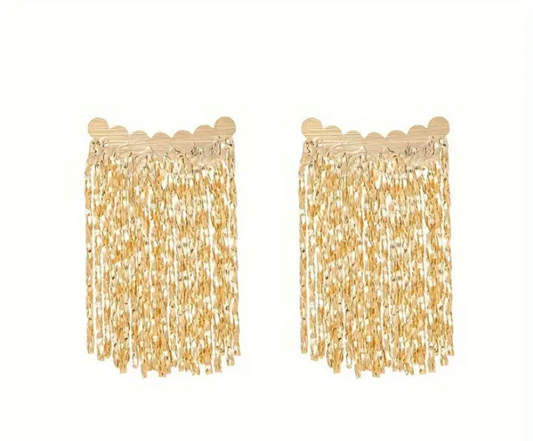 Brushed Gold Waterfall Earrings