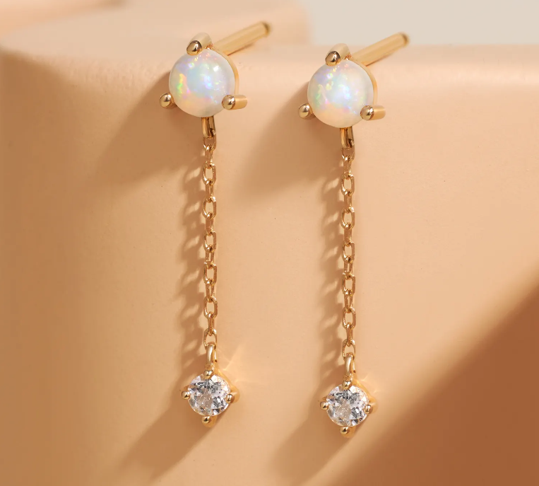 Dangle White Topaz Earrings