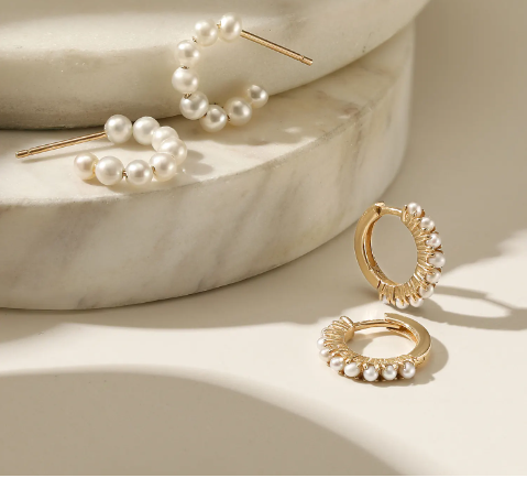 Pearl Hoop Earrings