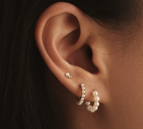 Pearl Hoop Earrings