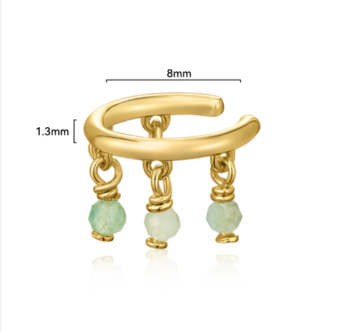 Gold Plated Jade Cuff Earrings